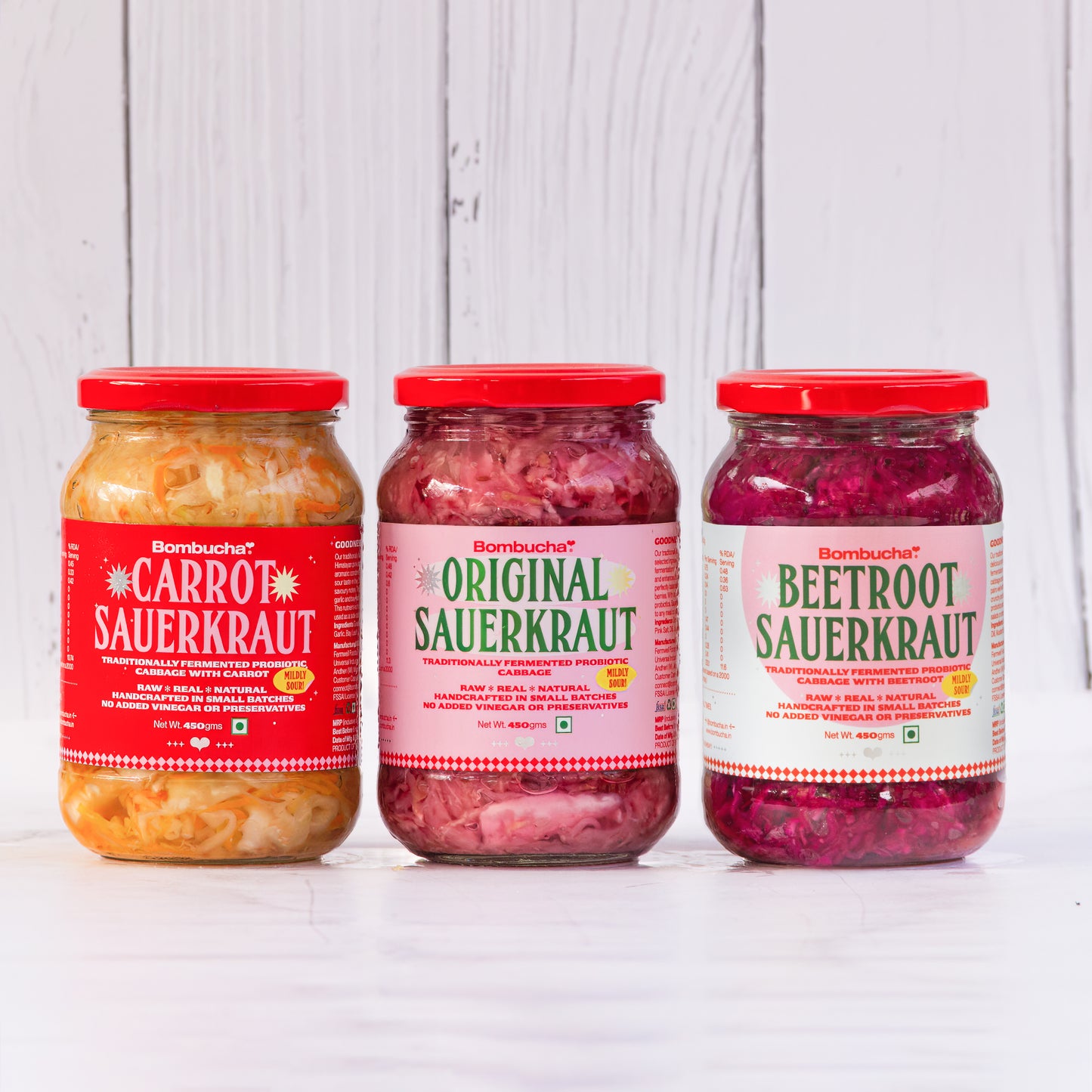 Sauerkraut Trio Pack - Original + Carrot + Beetroot (DL)