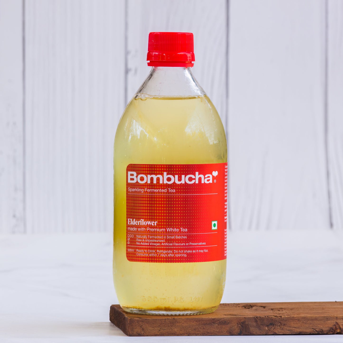 Kombucha-Elderflower in White tea 500ml (IND)