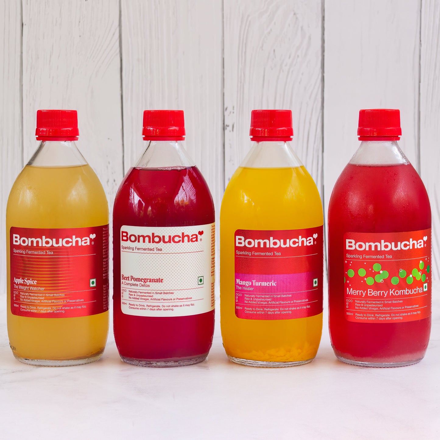 Kombucha Fruity Pack - Mango Turmeric + Apple Spice + Beet Pomegranate + Merry Berry (HYD)
