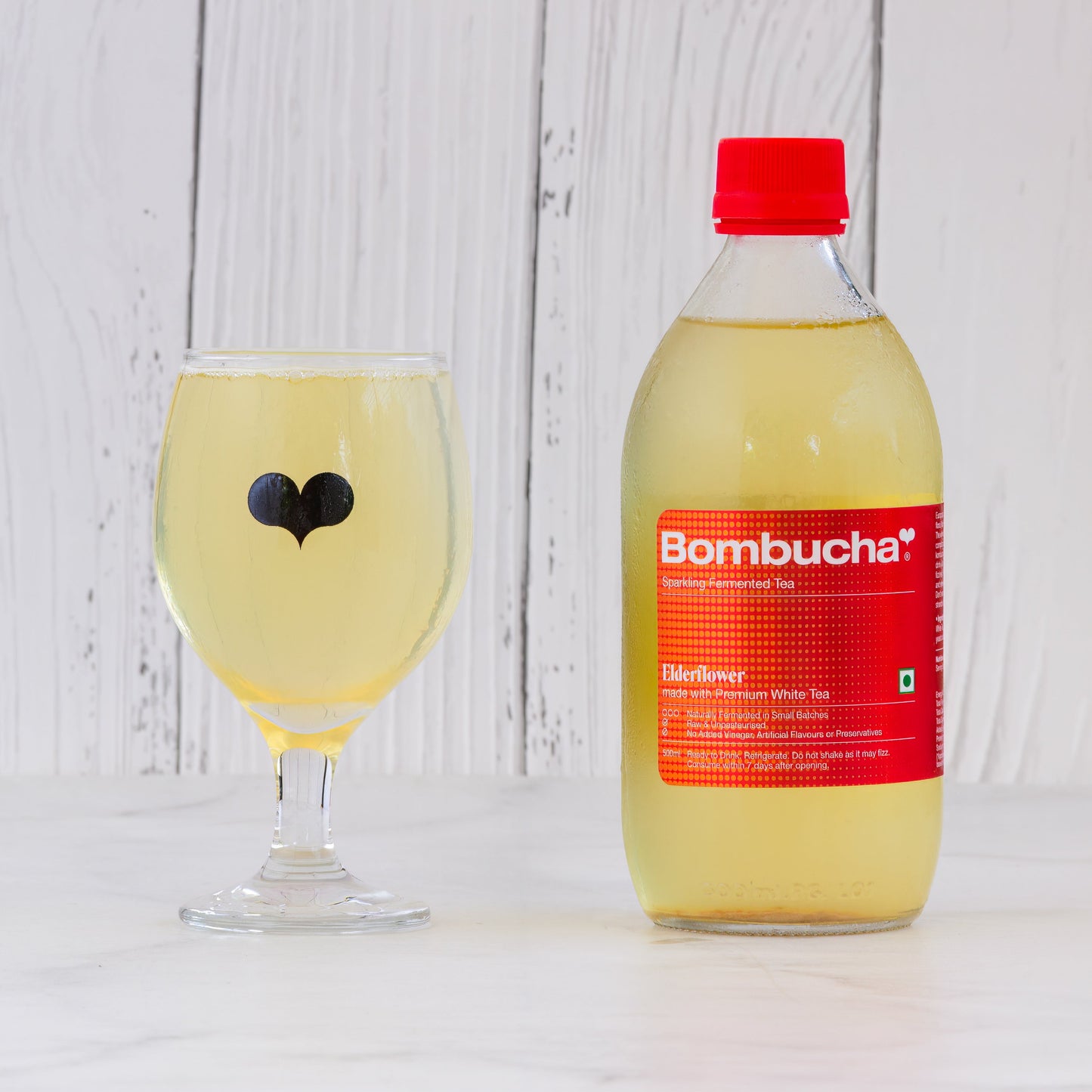 Kombucha-Elderflower in White tea 500ml (IND)