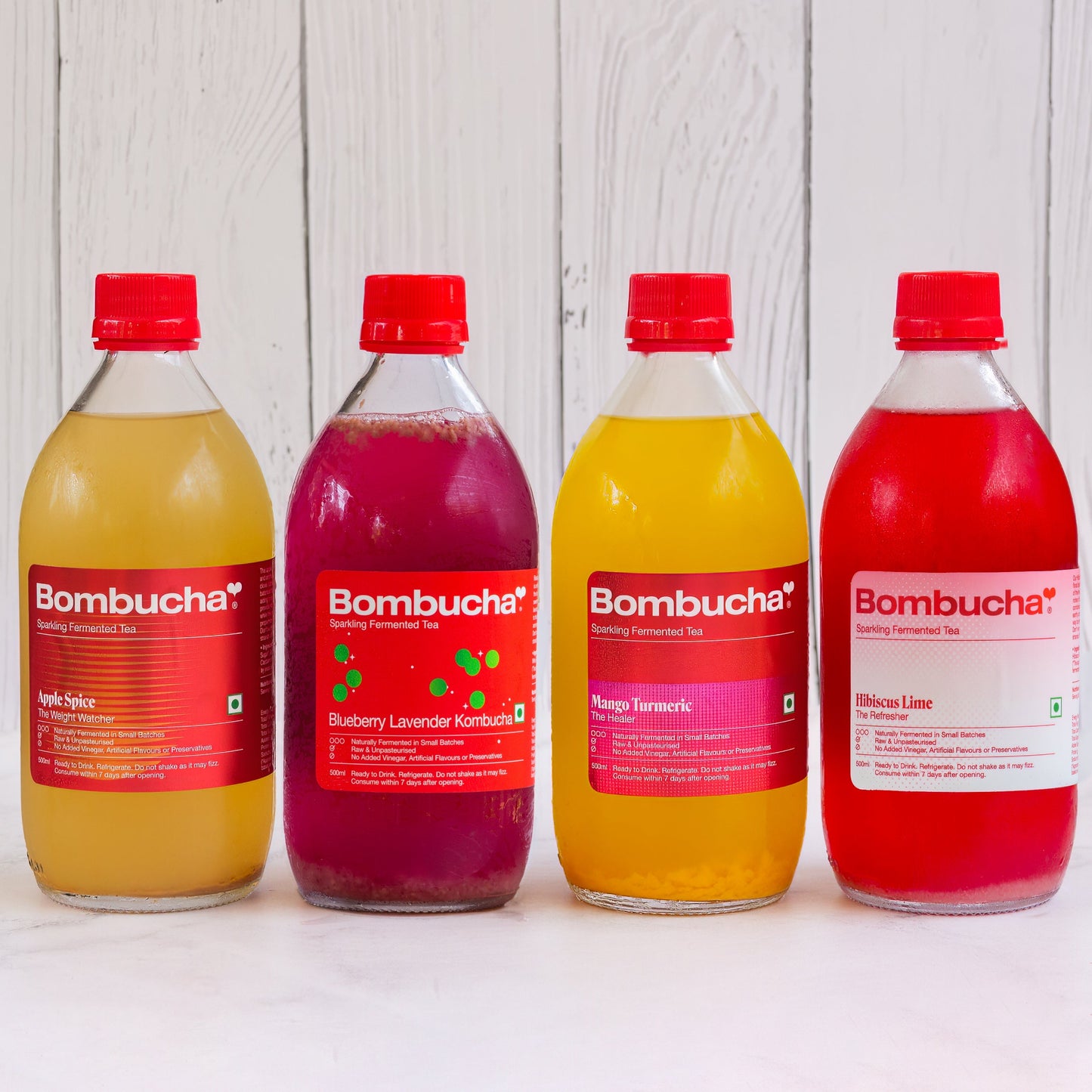Kombucha Popular Pack - Hibiscus Lime + Mango Turmeric + Apple spice + Blueberry Lavender (HYD)