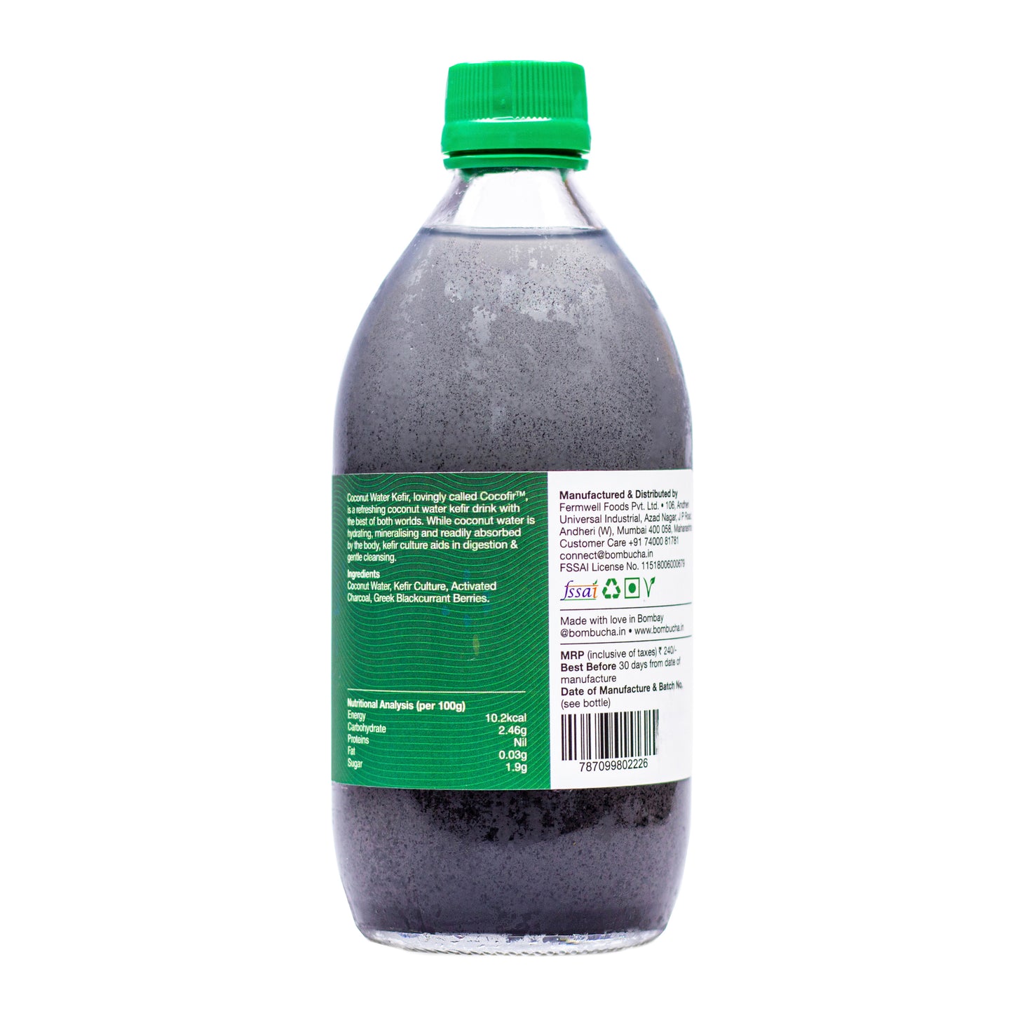 Coconut water Kefir with Activated Charcoal