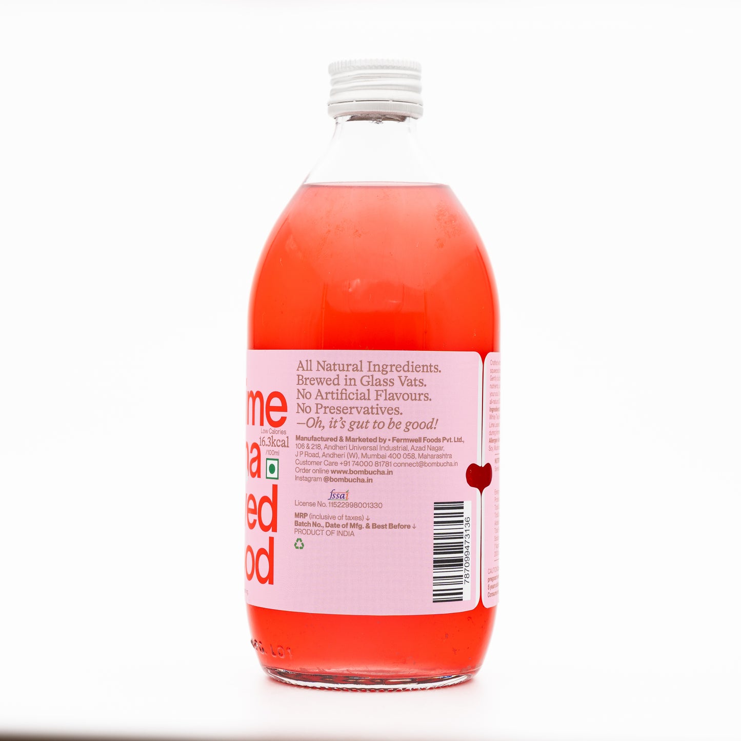Kombucha-Hibiscus Lime 500ml