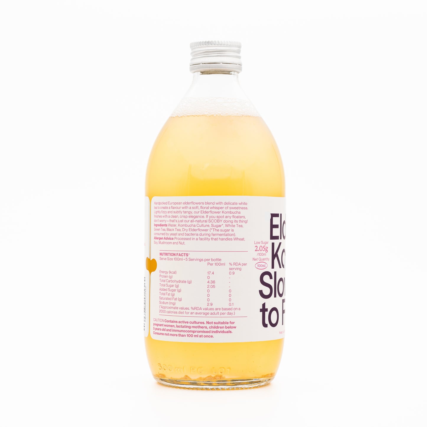 Kombucha-Elderflower in White tea 500ml