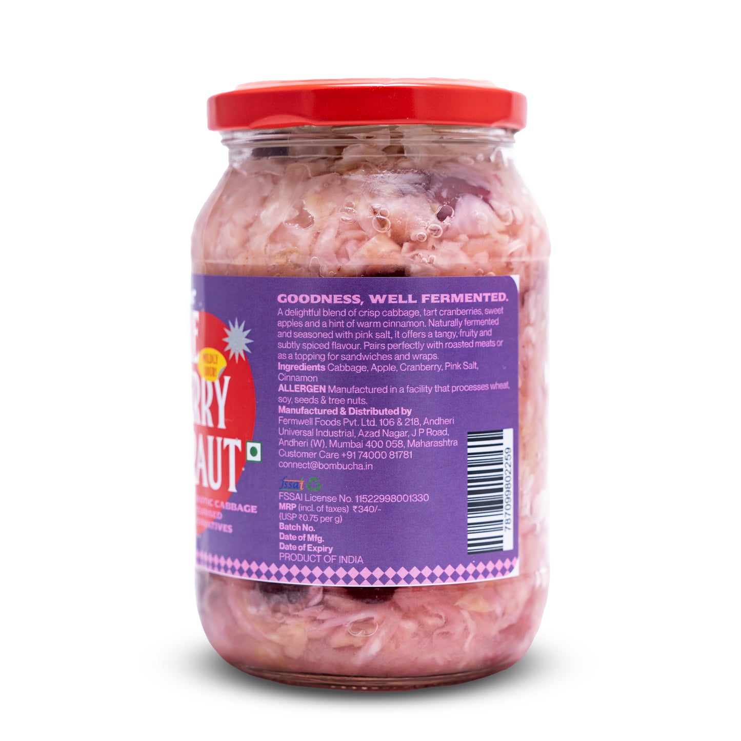 Sauerkraut-Apple Cranberry & Cabbage 450g
