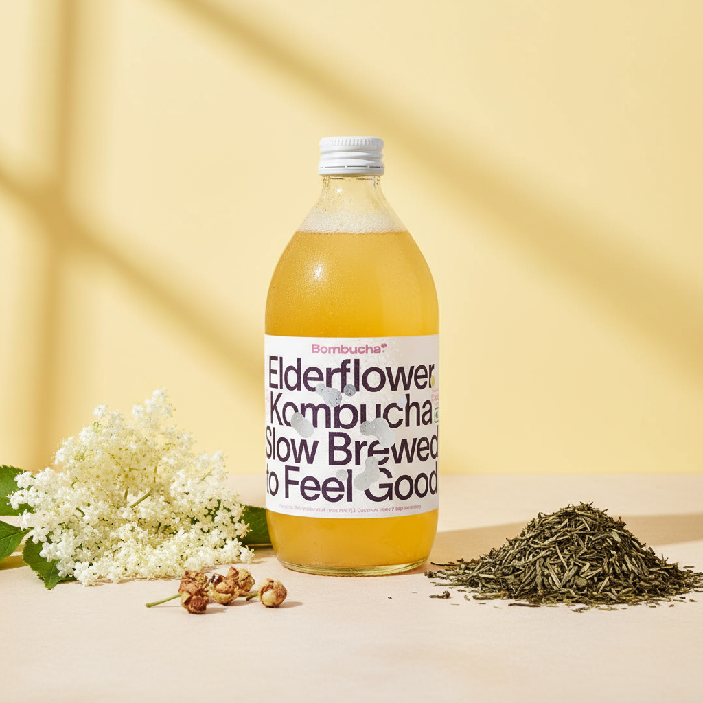 Kombucha-Elderflower in White tea 500ml