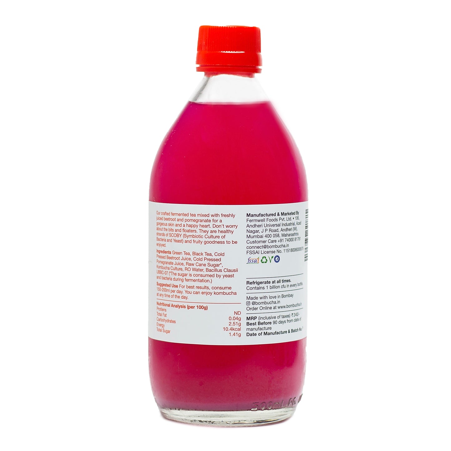 Kombucha-Beetroot Pomegranate 500ml (BL)